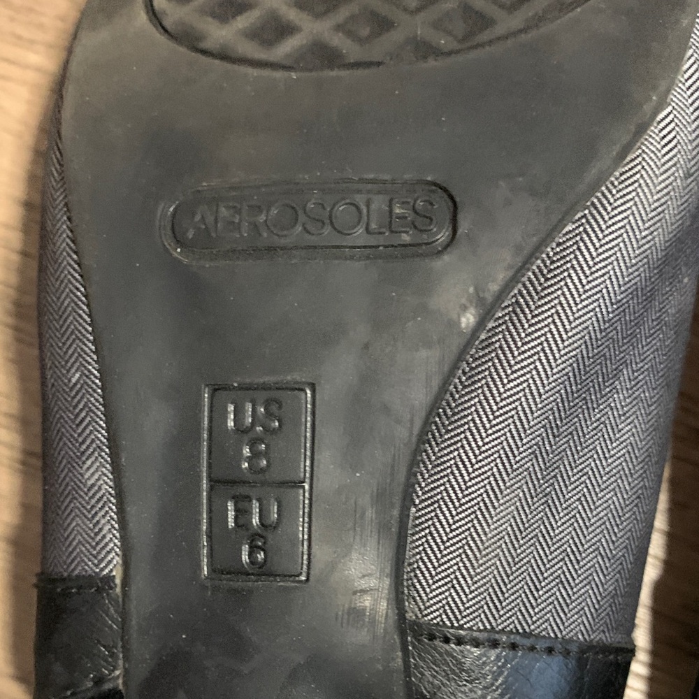 AEROSOLES Charcoal Gray Slingback Kitten Heels Size 8 - Picture 8 of 8